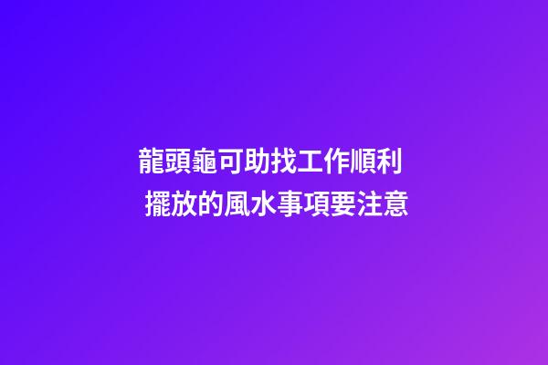 龍頭龜可助找工作順利  擺放的風水事項要注意